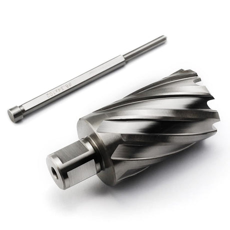 OSCARBIDE Annular Cutter 1-1/2 inch Cutting Diameter 2 inch Depth of Cut,3/4 inch Weldon Shank 2 Flat Mag Drill Bit with Pilot Pin for Magnetic Drill Press,1 Piece OSCARBIDE