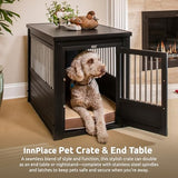 New Age Pet ECOFLEX InnPlace Dog Crate & End Table, Indoor Furniture Style Pet Kennel for Small, Medium, Large & XL Dogs, Durable Composite, Espresso Black, Large New Age Pet
