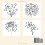 Relaxing Flowers Coloring Book for Adults: Simple and Beautiful Nature Drawings in Large Print for Beginners and Anyone Who Enjoys Art to Relief Stress WoodArtSupply