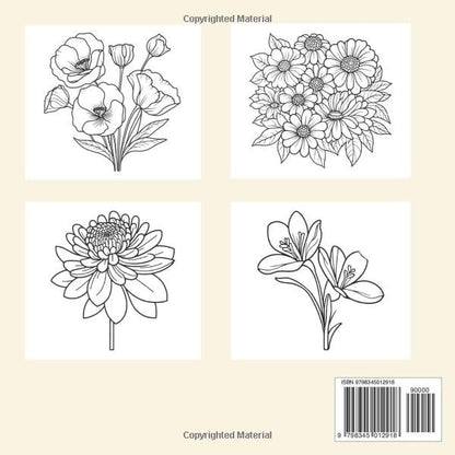 Relaxing Flowers Coloring Book for Adults: Simple and Beautiful Nature Drawings in Large Print for Beginners and Anyone Who Enjoys Art to Relief Stress