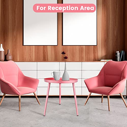 AOJEZOR Side Table: End Table for Any Room - Round Side Tables for Small Spaces - Pink with 3 Legged AOJEZOR