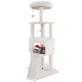 HUITREE 45in Cat Tree Tower with Big Cat Condo for Indoor Cats,Cat Tower Activity Center Cat Furniture with Scratching Post and Hanging Bed,Beige HUITREE