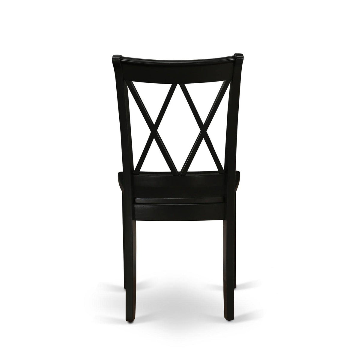 East West Furniture CLC-BLK-W Clarksville Dining Chairs - Double Cross Back Wooden Seat Chairs, Set of 2, Black East West Furniture