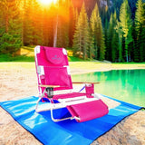 Ostrich Reclining Lounge Chair, Deluxe 3 in 1 Folding Outdoor Beach Lounger, Pink - Compact and Portable Recliner for Pool Tanning, Lawn, Patio, and Yard Ostrich