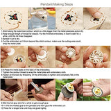 ZOCONE 4 Packs Embroidery Necklace Kits, Embroidery Pendant Kit Mini Cross Stitch Kit with Hoop, Necklace, Pendant, Stamped Pattern Cloth, Instructions, etc., Embroidery Kits for Adults