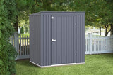 Arrow Shed Elite 6' x 4' Tall Outdoor Steel Storage Shed with High Gable and Lockable Doors Storage Building with Pent Roof, Anthracite Arrow