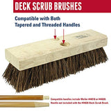 Weiler 44026 Heavy Duty Deck Scrub Brush with Natural Palmyra Bristles for Wooden Decks, Conrete Patios, and Other Rough Surfaces Weiler