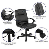 Flash Furniture Lake 5 Piece Rustic Gray Oval Conference Table Set with 4 Black LeatherSoft-Padded Task Chairs Flash Furniture
