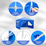10x10ft Outdoor Wedding Party Canopy Tent,Heavy Duty Waterproof Patio Gazebo Tent,Outside Gazebo Event Shelter Tent,with 4 Removable Sidewalls,for Garden/Patio/Backyard (Blue) Hikarinowa