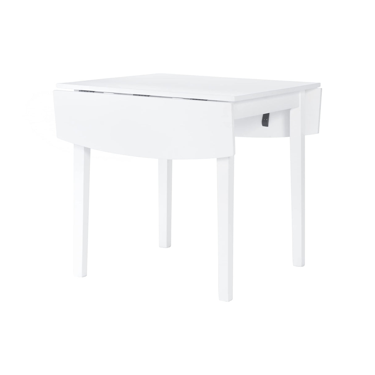 Linon White 30" Square 30" X 48" Fully Extended Torino Drop Leaf Table Linon
