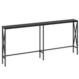 Masupu 70.9" Console Table, Modern Narrow Long Sofa Table Behind Couch, Skinny Entry Table, Industrial Sofa Table with Metal Frame for Hallway, Living Room, Classic Black… Masupu