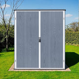 Greesum 5×3FT Plastic Outdoor Storage Shed with Floor, Resin Storaged Sheds with Lockable Door, Window & Vent, All-Weather Tool Sheds for Garden, Backyard, Patio, Dark Gray (4.7×2.5FT) Greesum