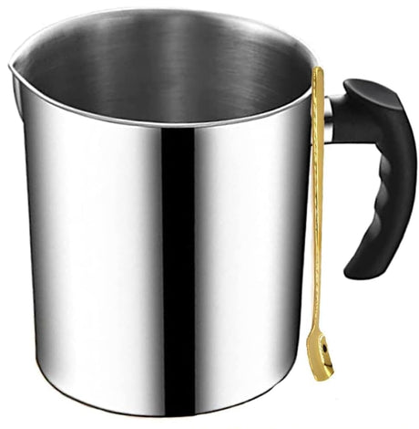 Candle Making Pouring Pot, 44oz 1.3L Wax Melting Pot and Spoon 304 Stainless Steel Candle Making Pitcher Heat-Resistant Handle Dripless Pouring Spout Design Phinicco