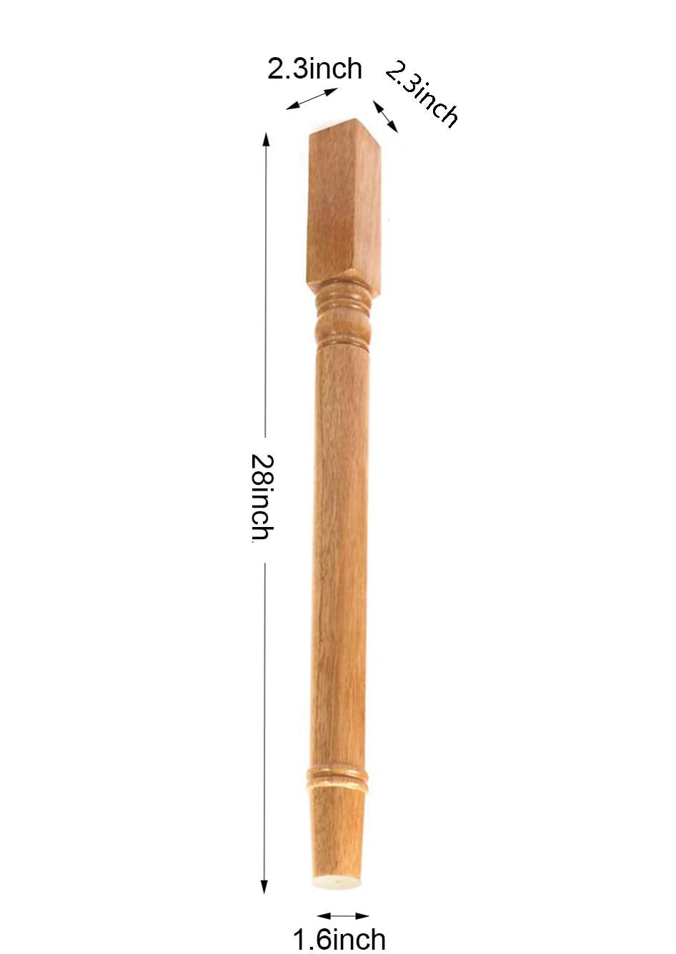 tonchean 28 inch Furniture Legs 4 Pack Turned Farmhouse Table Legs Set DIY Wood Legs Round Farmhous Legs Replacement Coffee Table Bench Dining Legs Varnish Coated tonchean