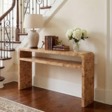 Hyfirm 51 Inch Long Rustic Burl Wooden Pattern Console Table, Farmhouse Sofa Table Behind Couch, 30” Tall Entryway Tables with Lower Shelf, Mid-Century Hallway Console for Living Room, Foyer, Cabin Hyfirm