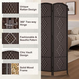 Rose Home Fashion 6 ft Tall Room Divider, Room Dividers and Folding Privacy Screens, 15.7in Privacy Screen 4 Panel Partition Temporary Wall Separation for Private, Dark Coffee Rose Home Fashion