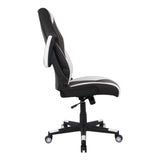 RS Gaming™ RGX Faux Leather High-Back Gaming Office Chair, Black/White, BIFMA Compliant Realspace