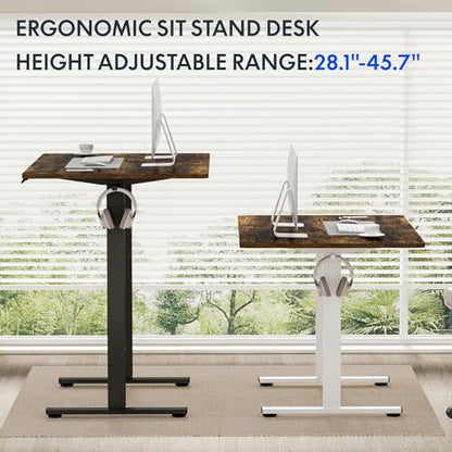 FLEXISPOT EN1 Electric Stand Up Desk 55 x 28 Inches Whole-Piece Desktop Ergonomic Memory Controller Height Adjustable Standing Desk (Black Frame + 55" Rustic Brown Desktop, 2 Packages) - WoodArtSupply