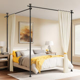 Room Divider No Drill Tension Curtain Rods Wall Divider for Room Separation (W) 35-200in×(H) 43-120in Adjustable, Heavy Duty Partition Space Separator Freestanding Tension Curtain Stand, Black Sovtfides