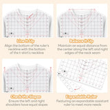 HTVRONT Tshirt Ruler Guide for Vinyl Alignment - Transparent PVC Tshirt Measurement Tool for Heat Press in HTV Vinyl, All-in-ONE T Shirt Ruler to Center Design and Craft Sewing HTVRONT