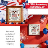 US 250th Anniversary Embroidery Kit, Patriotic Cross Stitch Kits, DIY Embroidery Kits for Adults with 1776-2026 Flag Pattern, 20cm Hoop, Threads, Needles & Instructions for Veterans Military Fans