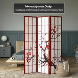 Red Lantern 6 ft. Tall Flower Blossom Divider - Rosewood - 3 Panels Red Lantern