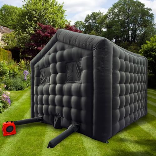 Black Inflatable Cube Wedding Tent Square Gazebo Event Room Big Mobile Portable Night Club Party Pavilion for Backyard/Outdoor Events(15ftx15ft) Vinfgoes