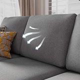 HONBAY Convertible Sectional Sofa, Convertible L Shaped Couch with Reversible Chaise, Sectional Couch for Small Space Apartment, Grey HONBAY