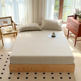 LifeTB Tan Gingham Fitted Sheet King 100% Washed Cotton Taupe Plaid King Bed Sheet Grid Single Bottom Sheet with 15" Deep Pocket Gingham Bedding Grid Sheet 1 Piece Cotton Breathable Mattress Cover LifeTB