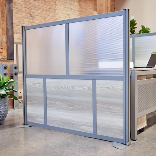 NBF Office Partition, Cubicle Wall Divider, Modern Room Separator, Free Standing Privacy Panel, 52" H x 60" W, Indoor, Espresso nbf signature series