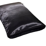 DREFEEL Hotel Quality Solid Silver Black Duvet Cover Set Twin/Single Size Silk Like Satin Bedding with Hidden Zipper Ties Breathable Stain Resistant Quilt/Comforter Cover Set DREFEEL
