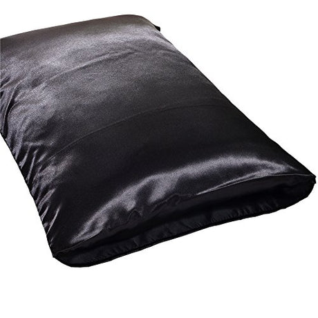 DREFEEL Hotel Quality Solid Silver Black Duvet Cover Set Twin/Single Size Silk Like Satin Bedding with Hidden Zipper Ties Breathable Stain Resistant Quilt/Comforter Cover Set DREFEEL