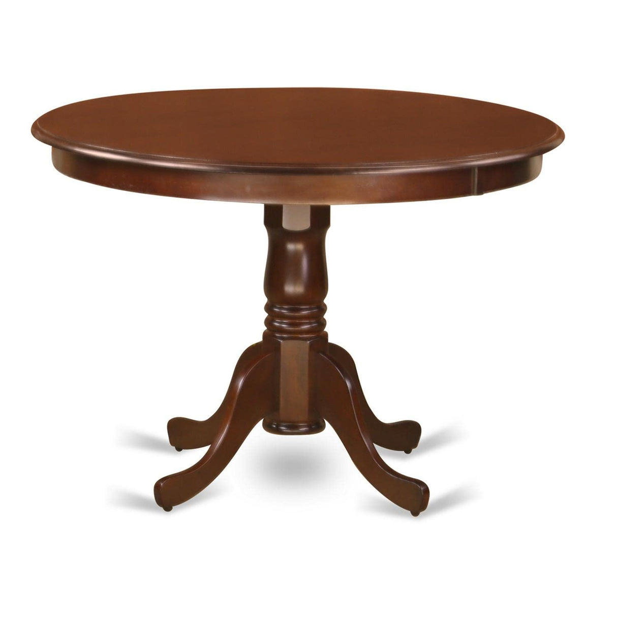 East West Furniture HLML5-MAH-W 5 Piece Dining Room Furniture Set Includes a Round Kitchen Table with Pedestal and 4 Dining Chairs, 42x42 Inch, Mahogany East West Furniture