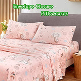 JSD Pink Unicorn Kids Sheet Set Twin Size, 3 Piece Girls Rainbow Printed Microfiber Bed Sheets Deep Pocket JSD