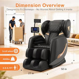 GOLD TIME Upgraded Massage Chair Full Body, Zero Gravity Recliner with Heat, 10 Fix Points, Bluetooth, Touch Screen, Footrest, Shiatsu Massage Chair Full Body for Parents, Seniors & Easy Assembly GOLD TIME