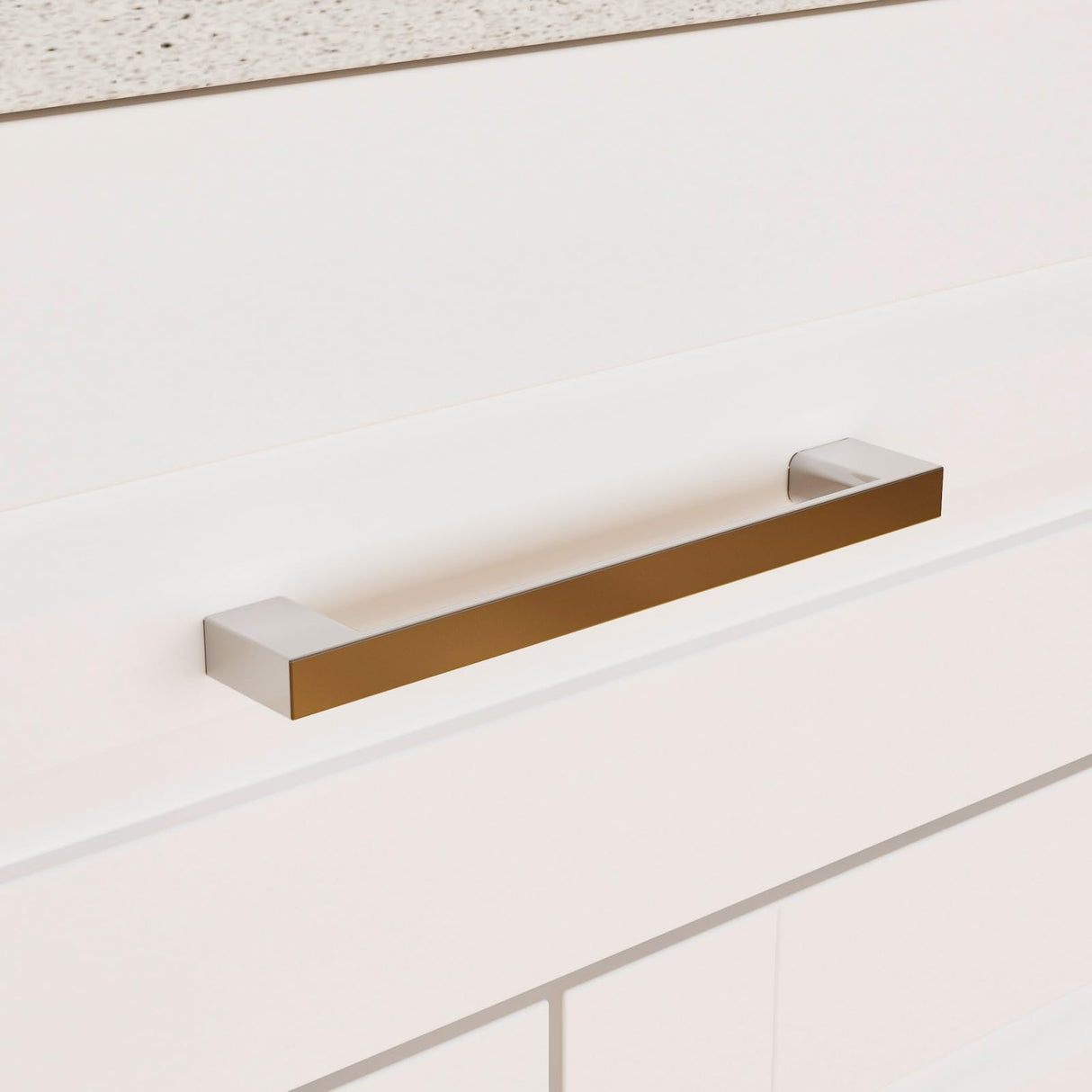 TAMUNE Kitchen Storage Island with USB Port & 2 Drawers, Stationary Kitchen Island Table with Light Grey Countertop, Bar Table with 4 Shelves White 29.1”D x 61”W x 37.4”H TAMUNE