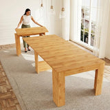 HIPIHOM 17.7"-118" Extendable Dining Table for 2-12 People, Extension Table with Extension Leaves Holder, Space-Saving Extra Long Folding Dining Table for Meeting, Dining Room(Oak Table Only) HIPIHOM