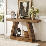 LITTLE TREE 55-Inch Sofa Table with Storage, Farmhouse Console Table for Home, Rectangular Wooden Entryway Furniture for Living Room, Bedroom, Office, Hallway, Brown LITTLE TREE