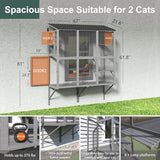 TIMHAKA Cat Catio, Expandable Window Box Enclosure for Multiple Indoor Cats, Comfortable Wooden Small Pet Perch House, All-Weather Use, for Safely Enjoying Outdoor Sights, Playing, Sunbathing, Napping TIMHAKA