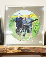 POVOKICI 20pcs Sublimation Blank Clock Glass Photo Frame 7.8" x 7.8" Picture Framed Wall Decor DIY Heat Transfer Press Printing POVOKICI