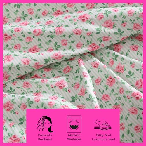Betsey Johnson - Twin XL Bed Sheets, Fade & Wrinkle Resistant Bedding Set with Matching Sham(s), Soft & Lightweight Bedding Essentials (Flower Fun Green, Twin XL) Betsey Johnson