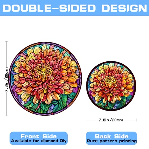 VAIIEYO Daisy Diamond Art Hanging Ornament, Flower Diamond Painting Suncatchers Window Hanging Kit with Chain, 7.5x7.5 inch Crystal Pendant Art Craft for Gift Home Wall Front Door Decoration VAIIEYO