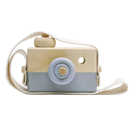 Baby Toy Wooden Mini Camera Toy, Baby Kids Cute Mini Sharpe Toy, Neck Hanging Photographed Props for Baby Toddlers Children Kids' Room Hanging Decor Gift (Gray) Cynzia