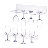 AHANDMAKER 2 Pack Acrylic Wine Glass Holders Wall Mounted, Clear Wine Glasses Display Rack, Champagne Wall Holder, Under Cabinet Wine Glass Storage Shelves, for Kitchen Bar Restaurant AHANDMAKER