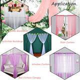 Akiky Princess Canopy Bed Curtains Bed Canopy Curtains with Lights for Queen Size Bed Drapes,8 Panels Canopies with Lights,Room Décor (Full/Queen, White)