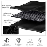 Sovtfides Blackout Curtains, Black 1 Panel W105 x L84in, with Ceiling Curtain Track Black 9.84ft, Thermal Insulated Sliding Door Room Divider Sovtfides