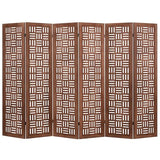 Giantex 6 Panels Room Divider - Folding Room Dividers with Carved Cutout Pattern & Solid Wood Frame, Fully Assembled, 5.5FT Antique Partition Privacy Screen Wall Divider for Room Separation, Brown Giantex