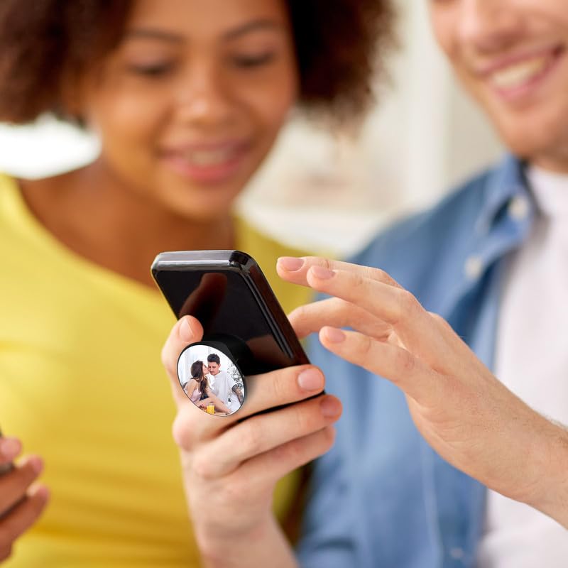 Hotop 50 Pieces 1 Inch Sublimation Badge Reel Blanks Sublimation Blank Aluminum Stickers for Retractable Badge Holder Round Sublimation Stickers Aluminum Sheets Heat Transfer for Personalized Photo Hotop