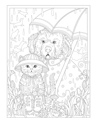 Creative Haven Best-Dressed Pets Coloring Book; Adorable Animals; REALLY Cute Dogs and Cats! (Adult Coloring Books: Pets)