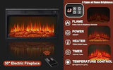80" LED Electric Fireplace with Mantel, Fireplace TV Stand for 90 Inch TV, Modern Entertainment Center with Storage, Delicate Three-Dimensional Molding with Remote Control for Living Room BOSHIRO